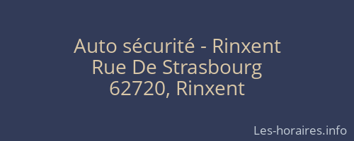 Auto sécurité - Rinxent