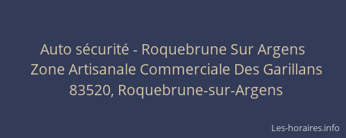 Auto sécurité - Roquebrune Sur Argens