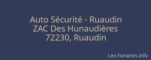 Auto Sécurité - Ruaudin