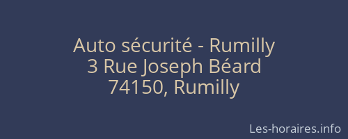 Auto sécurité - Rumilly