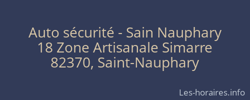Auto sécurité - Sain Nauphary