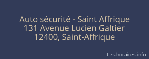 Auto sécurité - Saint Affrique