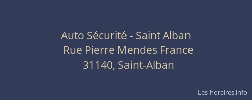 Auto Sécurité - Saint Alban
