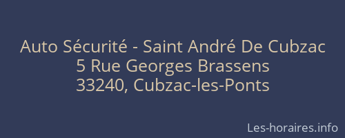 Auto Sécurité - Saint André De Cubzac