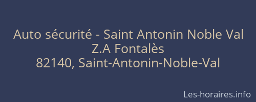 Auto sécurité - Saint Antonin Noble Val