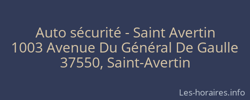 Auto sécurité - Saint Avertin