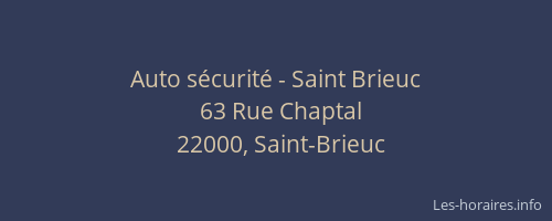 Auto sécurité - Saint Brieuc