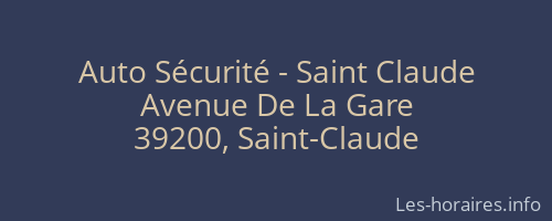 Auto Sécurité - Saint Claude