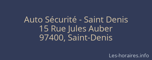 Auto Sécurité - Saint Denis