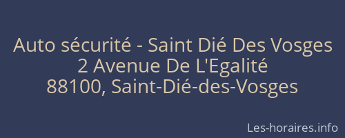 Auto sécurité - Saint Dié Des Vosges