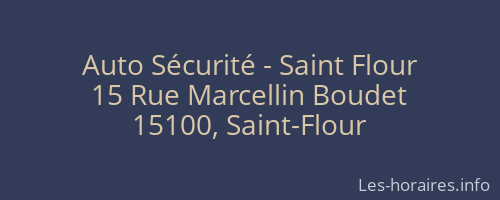 Auto Sécurité - Saint Flour