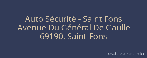 Auto Sécurité - Saint Fons