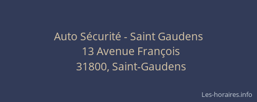 Auto Sécurité - Saint Gaudens