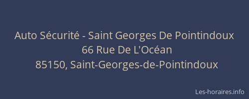 Auto Sécurité - Saint Georges De Pointindoux