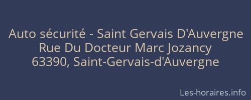 Auto sécurité - Saint Gervais D'Auvergne