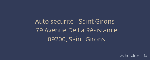 Auto sécurité - Saint Girons