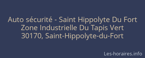 Auto sécurité - Saint Hippolyte Du Fort
