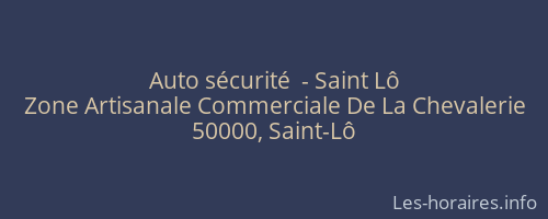 Auto sécurité  - Saint Lô