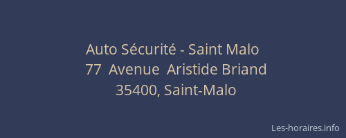 Auto Sécurité - Saint Malo