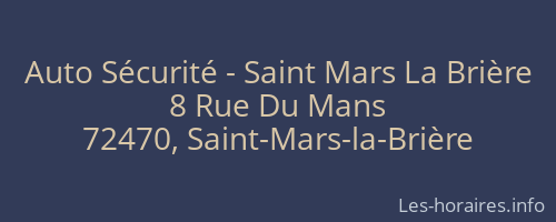 Auto Sécurité - Saint Mars La Brière