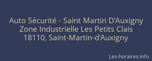 Auto Sécurité - Saint Martin D'Auxigny