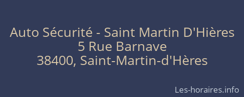 Auto Sécurité - Saint Martin D'Hières