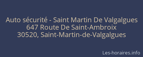 Auto sécurité - Saint Martin De Valgalgues