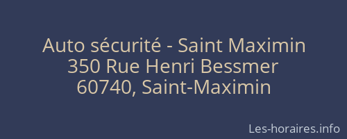 Auto sécurité - Saint Maximin