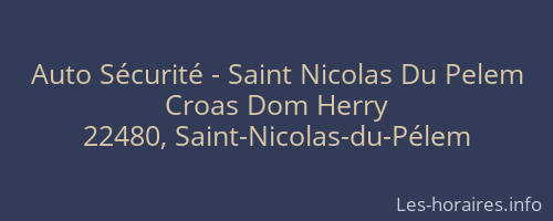 Auto Sécurité - Saint Nicolas Du Pelem