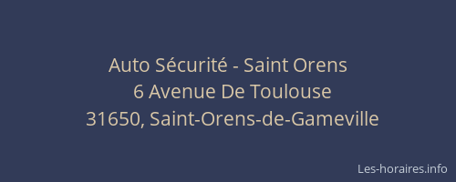Auto Sécurité - Saint Orens