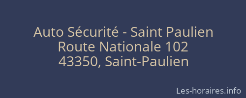 Auto Sécurité - Saint Paulien