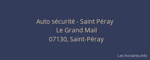 Auto sécurité - Saint Péray