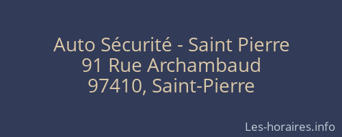 Auto Sécurité - Saint Pierre