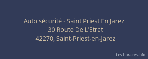Auto sécurité - Saint Priest En Jarez