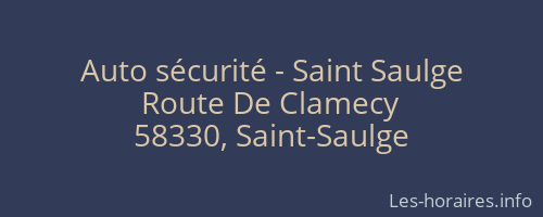 Auto sécurité - Saint Saulge