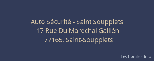 Auto Sécurité - Saint Soupplets
