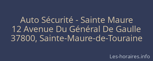 Auto Sécurité - Sainte Maure