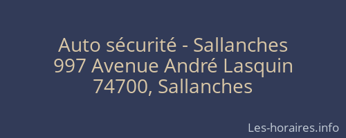 Auto sécurité - Sallanches