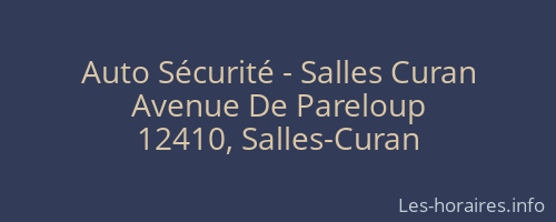 Auto Sécurité - Salles Curan