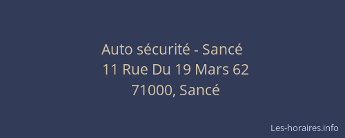 Auto sécurité - Sancé
