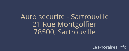 Auto sécurité - Sartrouville