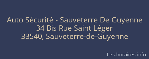 Auto Sécurité - Sauveterre De Guyenne