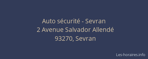Auto sécurité - Sevran