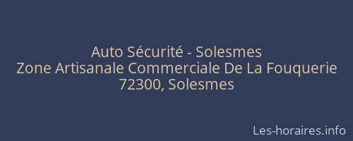 Auto Sécurité - Solesmes