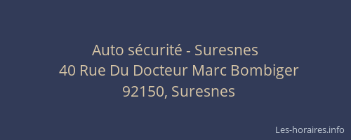 Auto sécurité - Suresnes