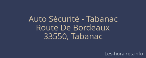 Auto Sécurité - Tabanac