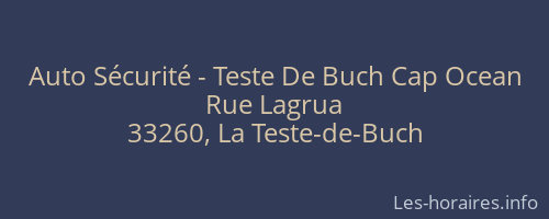 Auto Sécurité - Teste De Buch Cap Ocean