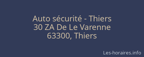 Auto sécurité - Thiers