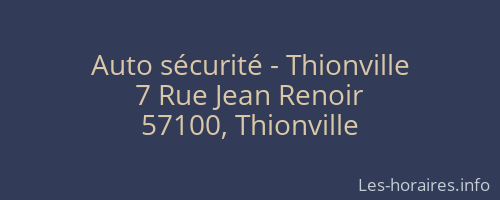 Auto sécurité - Thionville