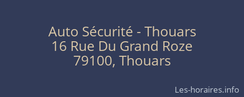 Auto Sécurité - Thouars